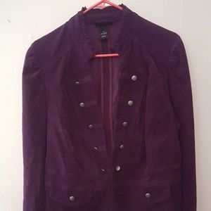 Dark purple corduroy blazer.